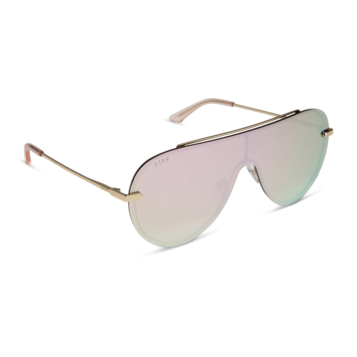 IMANI - GOLD + CHERRY BLOSSOM MIRROR SUNGLASSES