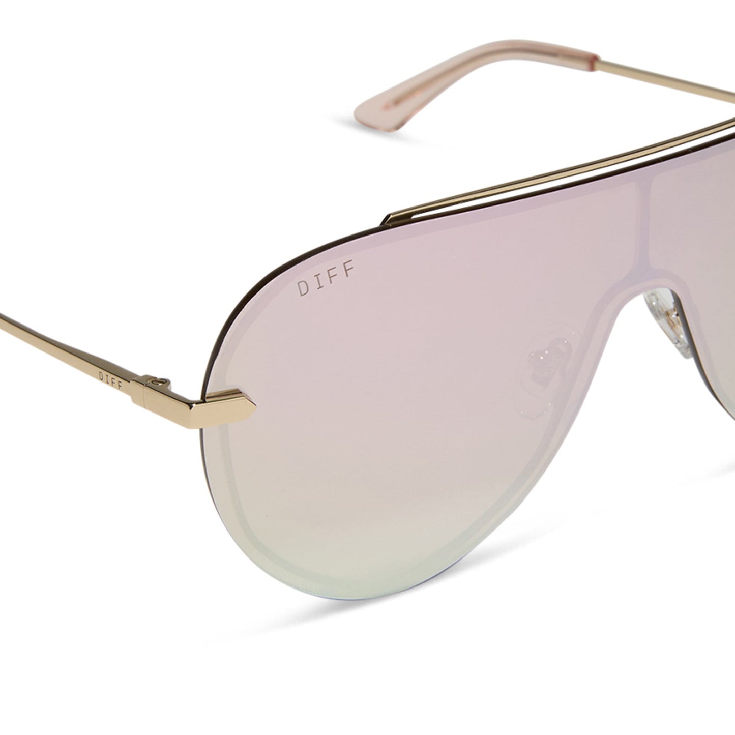 IMANI - GOLD + CHERRY BLOSSOM MIRROR SUNGLASSES