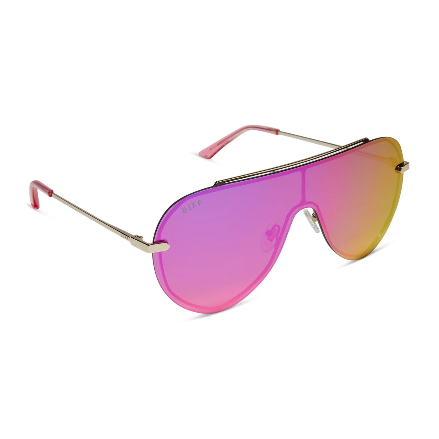 IMANI - GOLD + PINK RUSH MIRROR SUNGLASSES