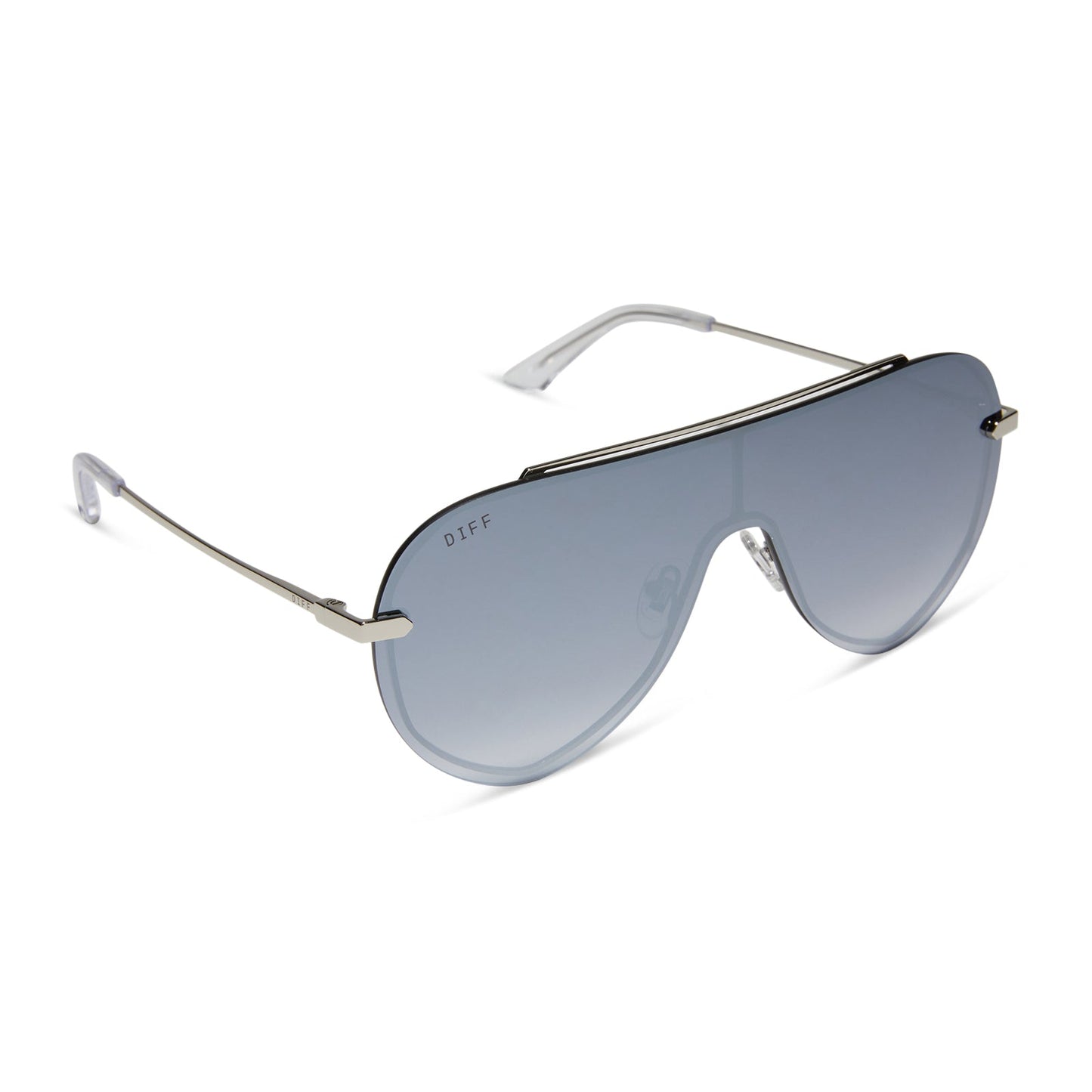 IMANI - SILVER + GREY GRADIENT WITH SILVER FLASH SUNGLASSES