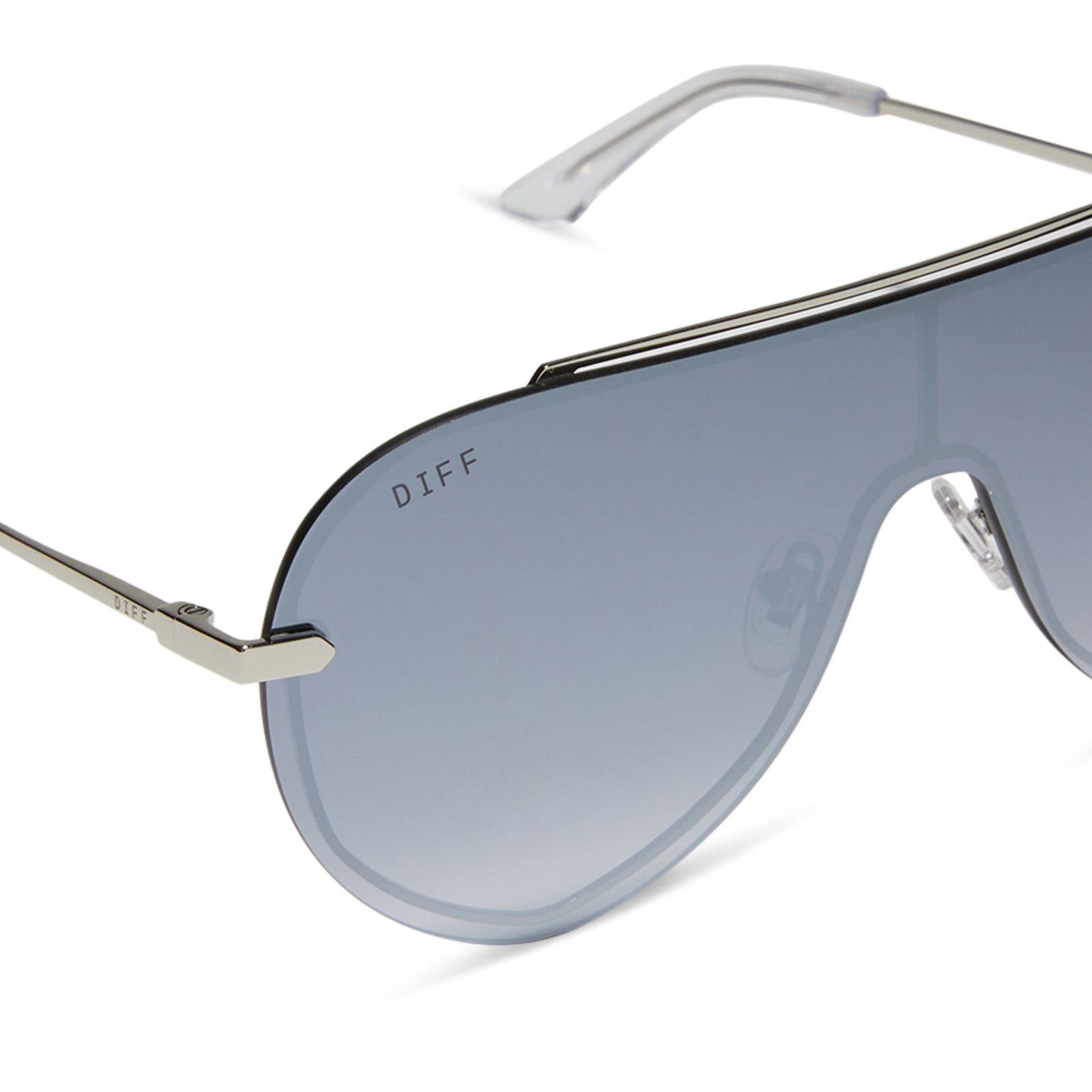 IMANI - SILVER + GREY GRADIENT WITH SILVER FLASH SUNGLASSES