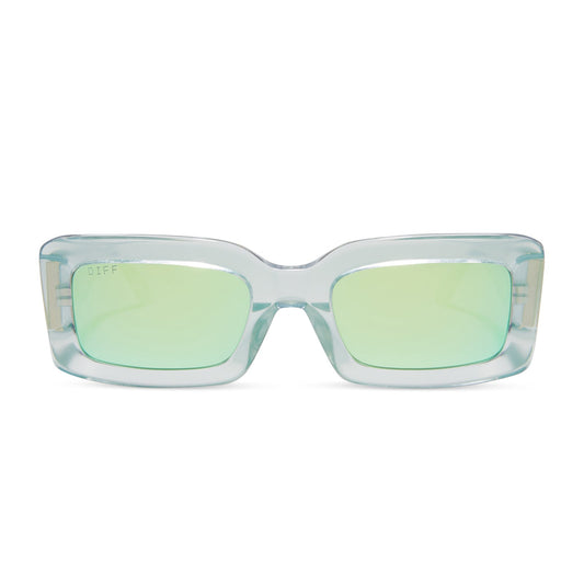 INDY - OPALESCENT TURQUOISE + TURQUOISE ICE MIRROR SUNGLASSES