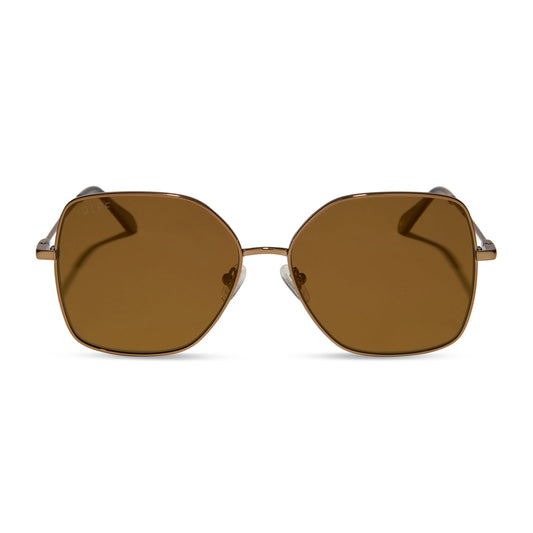 IRIS - COPPER METAL + BROWN GOLD FLASH + POLARIZED SUNGLASSES