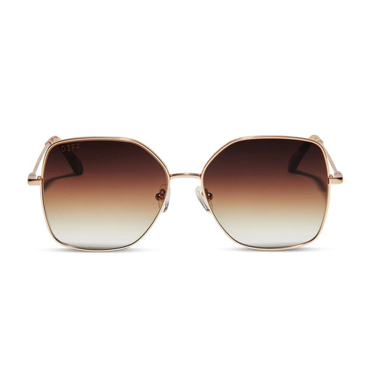 IRIS - MATTE GOLD + SHARP BROWN GRADIENT SUNGLASSES