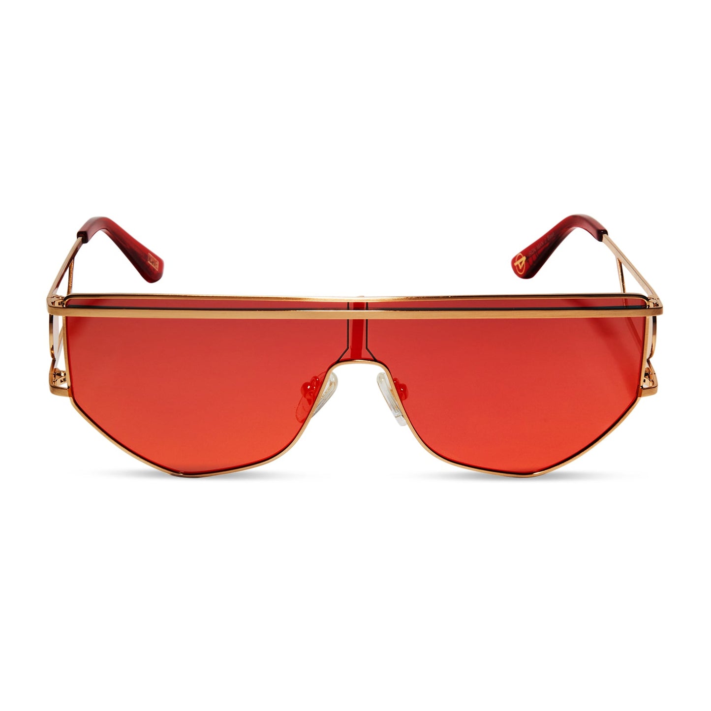 IRON MAN - BRUSHED GOLD + RED MIRROR + POLARIZED SUNGLASSES