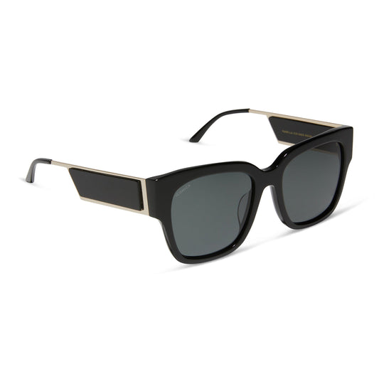 ISABELLA - BLACK + GREY POLARIZED SUNGLASSES