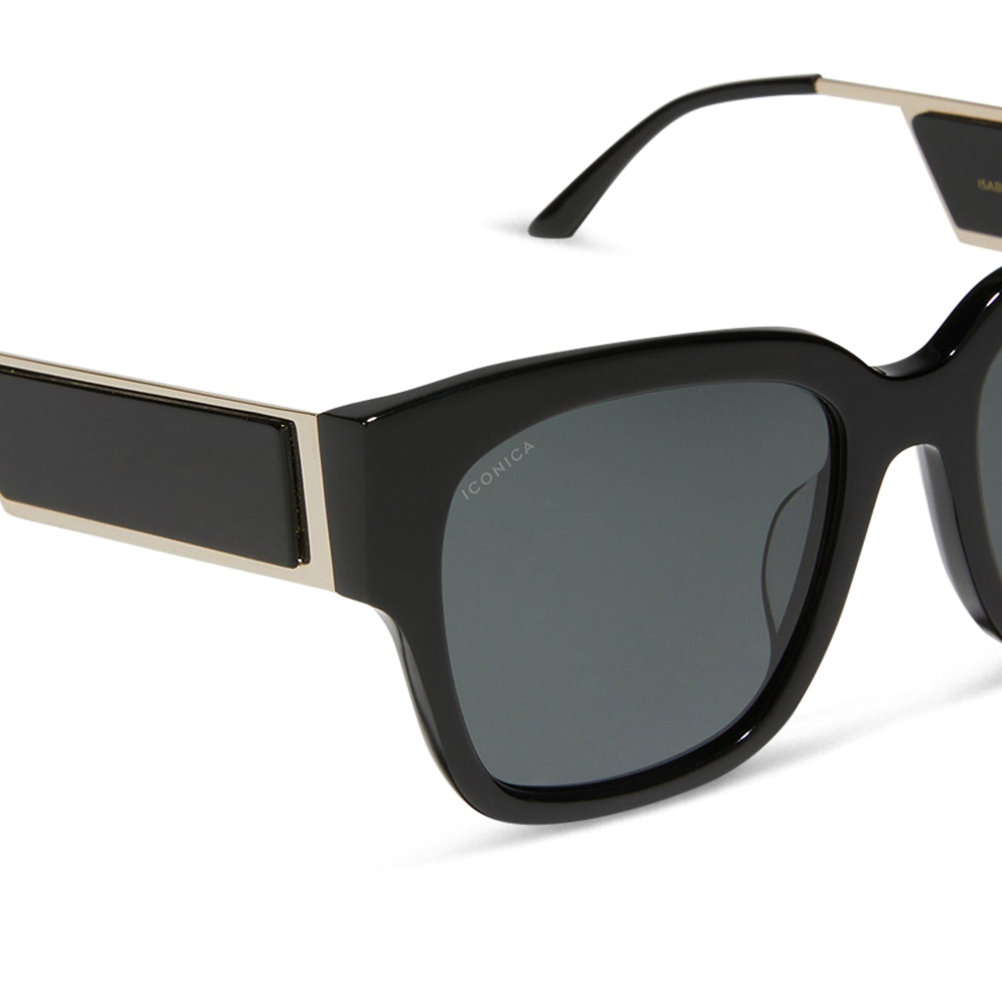 ISABELLA - BLACK + GREY POLARIZED SUNGLASSES