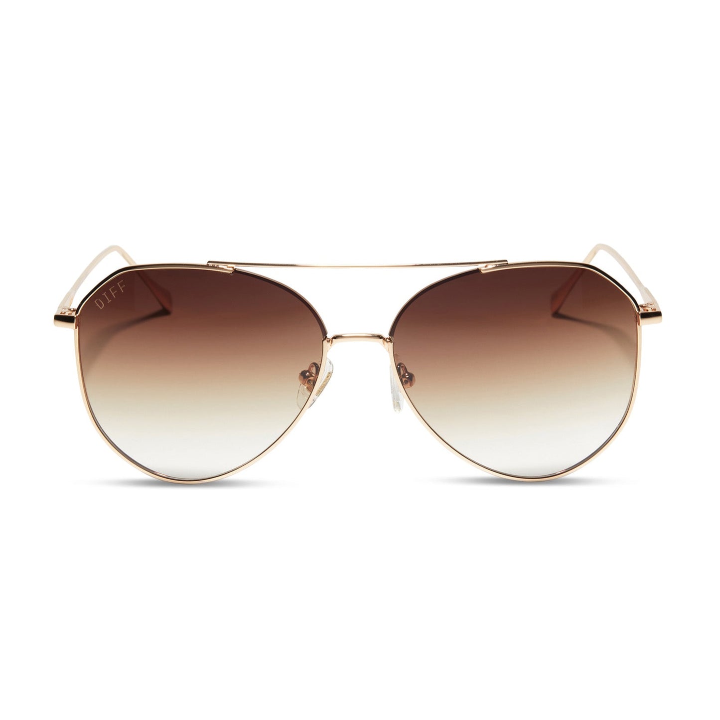 JANE - GOLD + BROWN GRADIENT SHARP SUNGLASSES