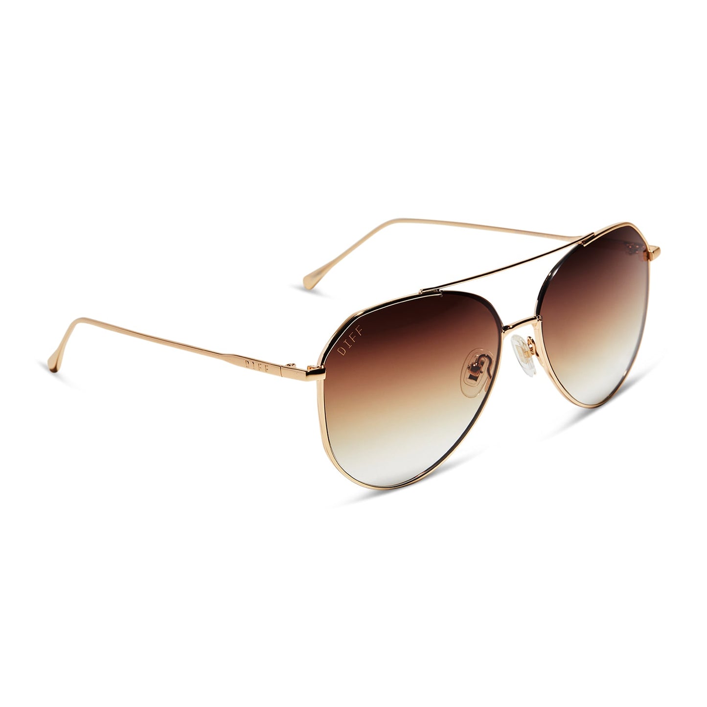 JANE - GOLD + BROWN GRADIENT SHARP SUNGLASSES