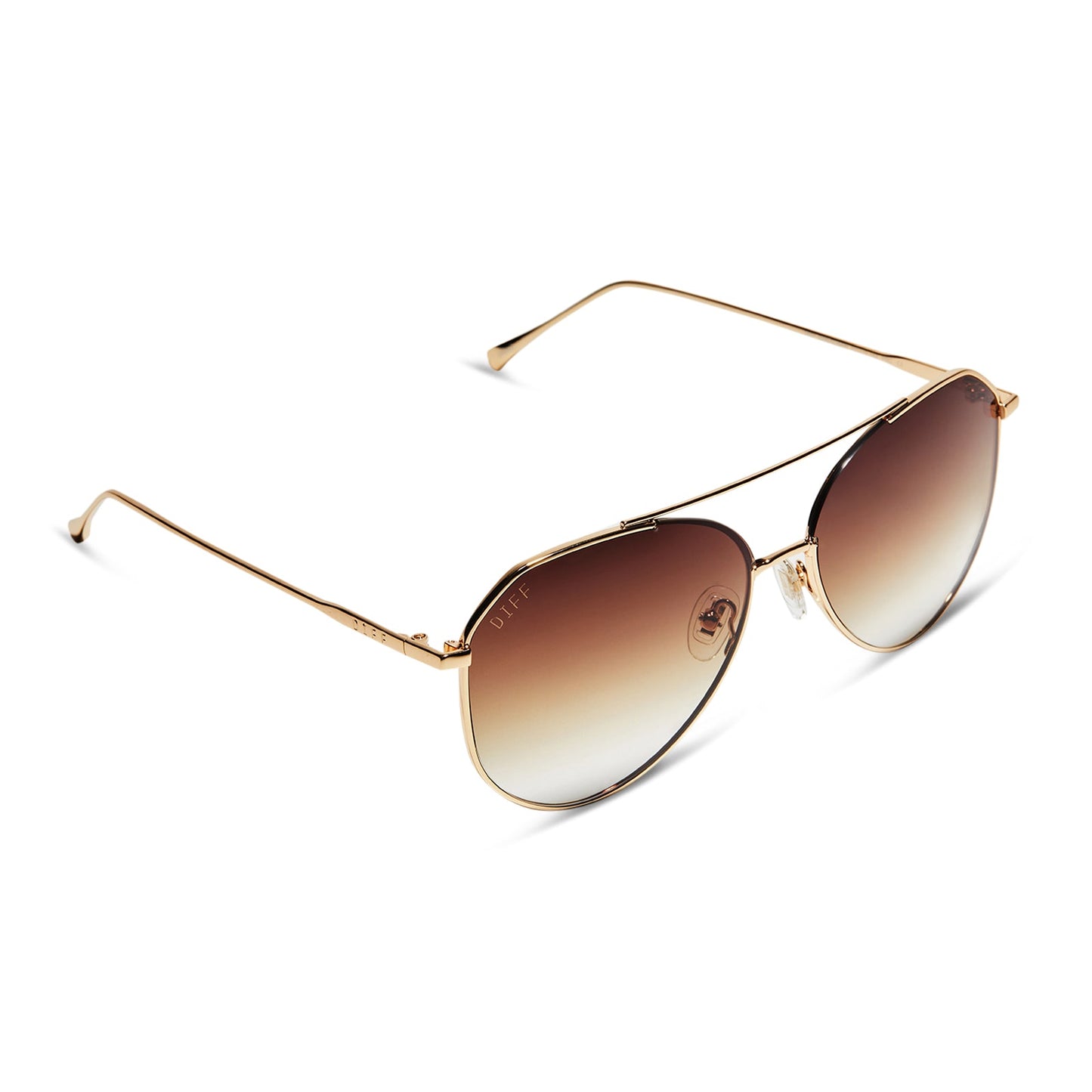 JANE - GOLD + BROWN GRADIENT SHARP SUNGLASSES