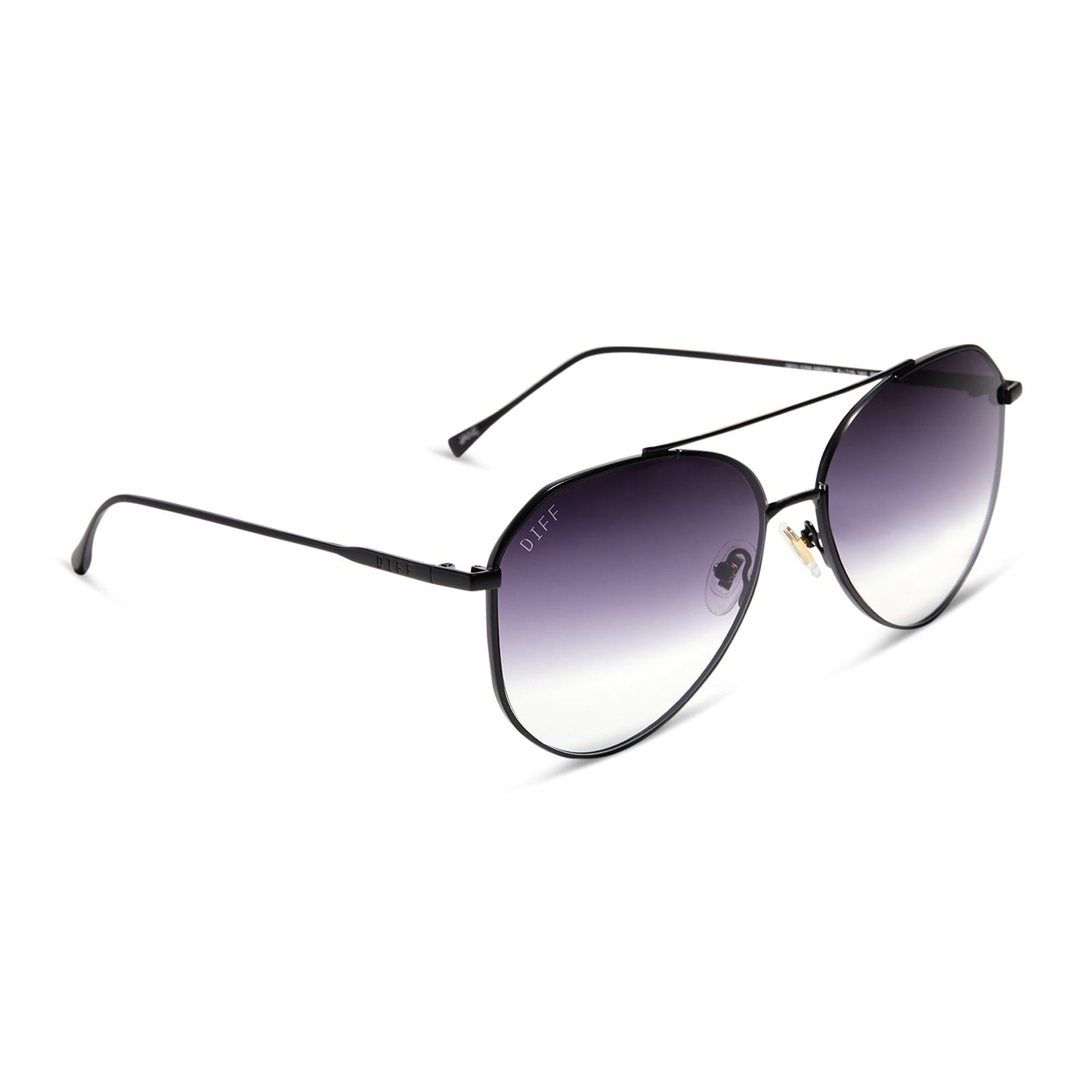 JANE - MATTE BLACK + GREY GRADIENT SHARP SUNGLASSES