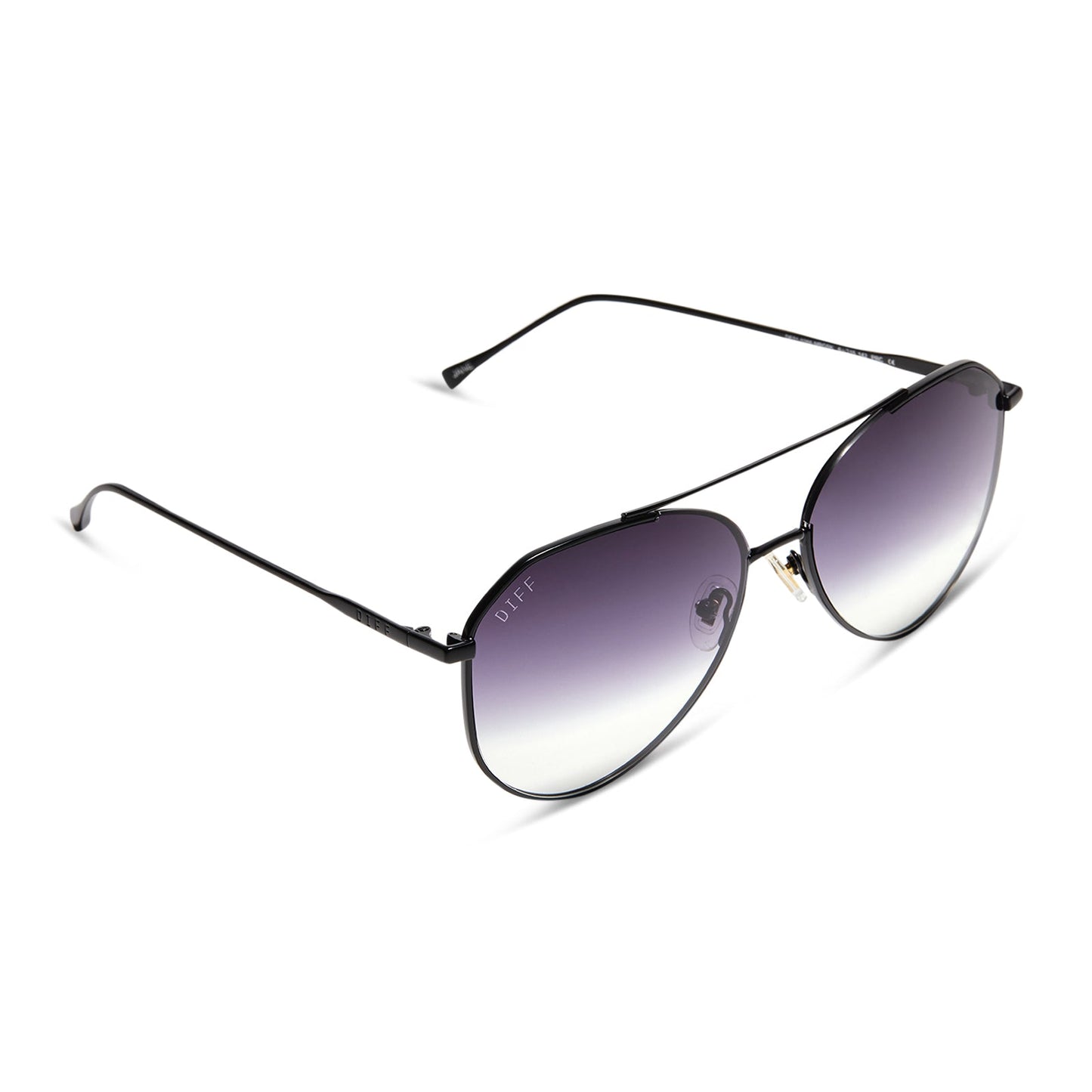 JANE - MATTE BLACK + GREY GRADIENT SHARP SUNGLASSES