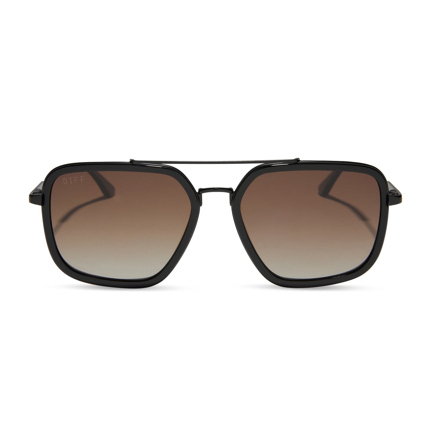 JORDAN - MATTE BLACK + BLACK TEMPLE TIPS + BROWN GRADIENT + POLARIZED SUNGLASSES