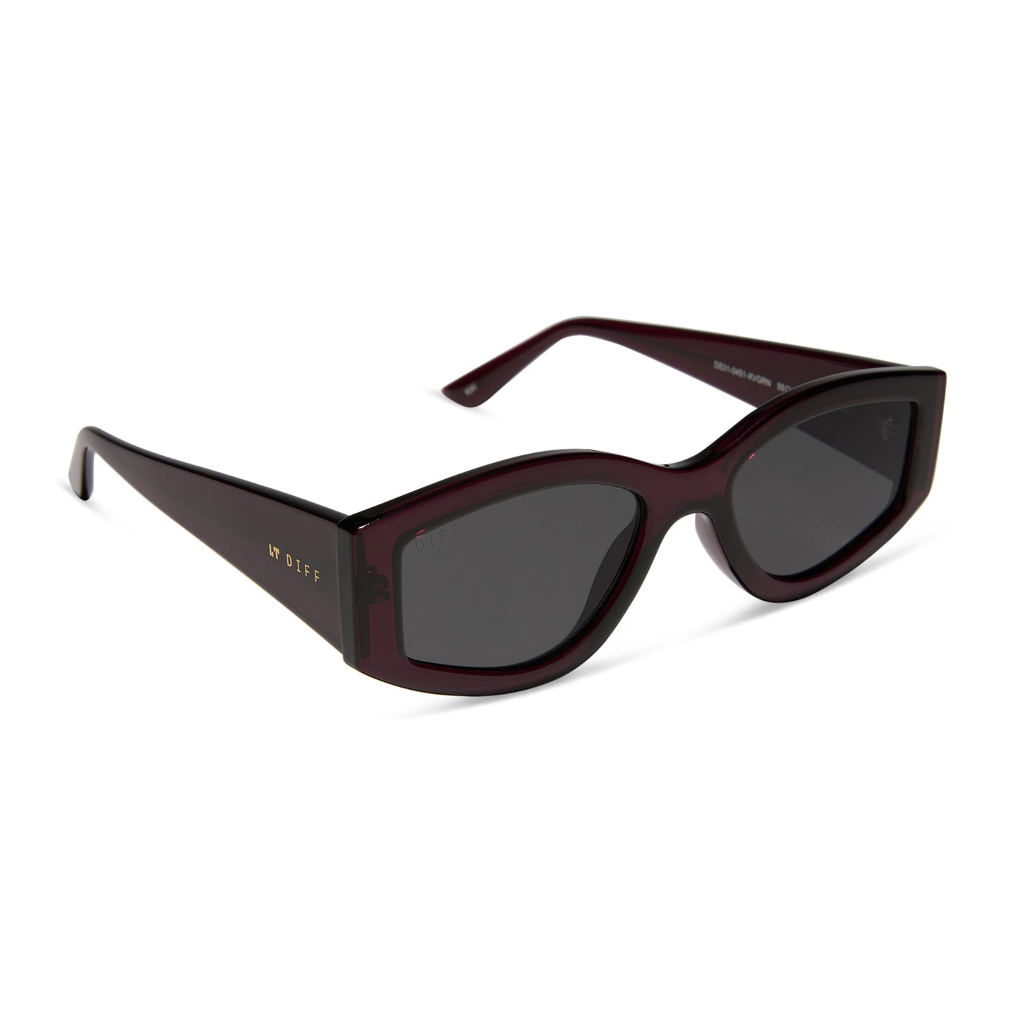 KAI - BURGUNDY CRYSTAL + GREY SUNGLASSES