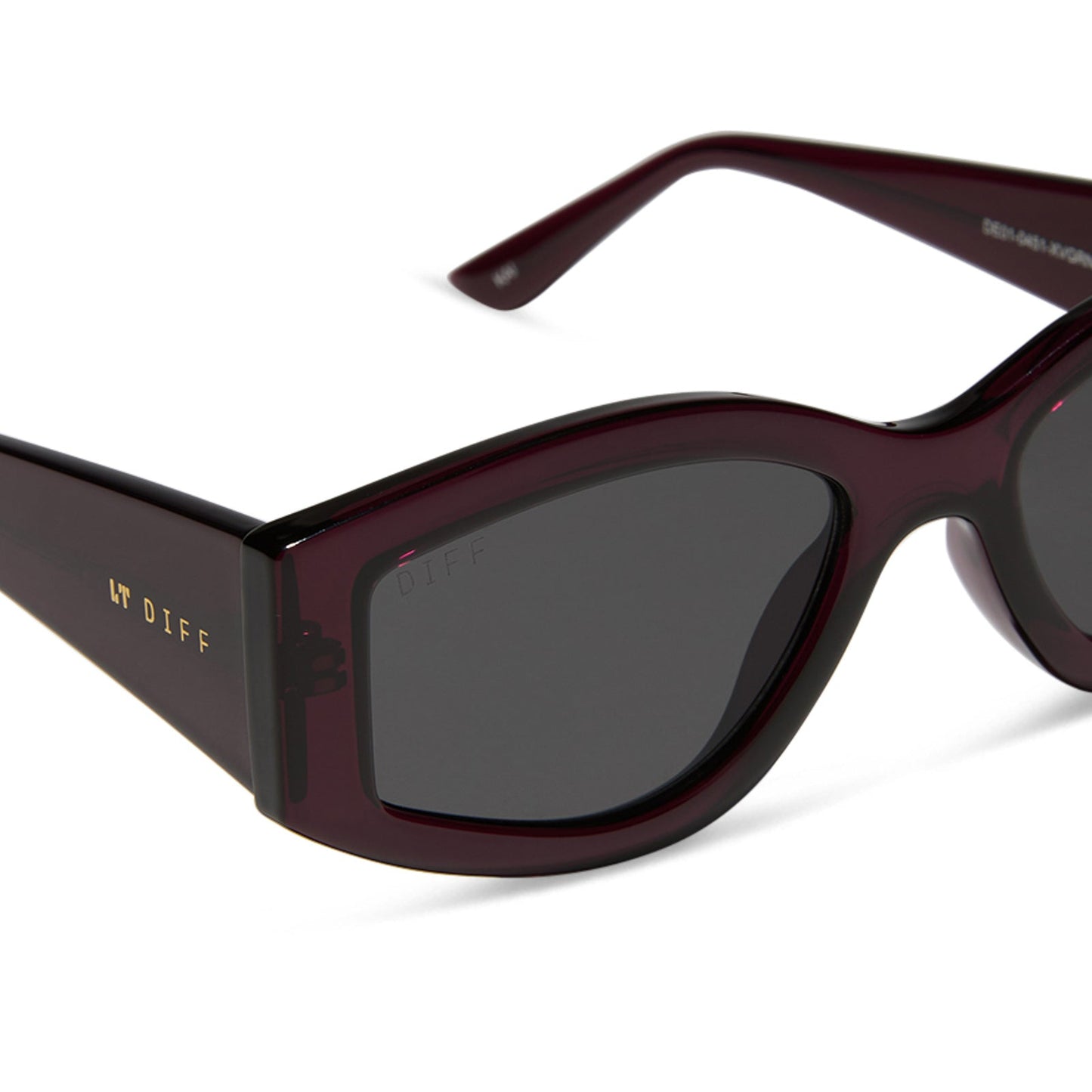 KAI - BURGUNDY CRYSTAL + GREY SUNGLASSES