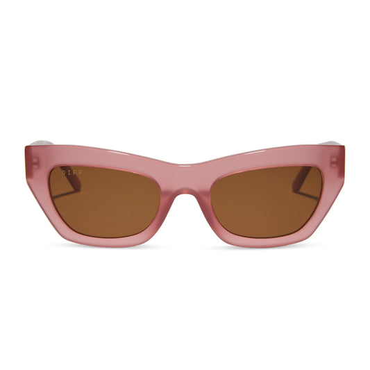 KATARINA - GUAVA + BROWN SUNGLASSES