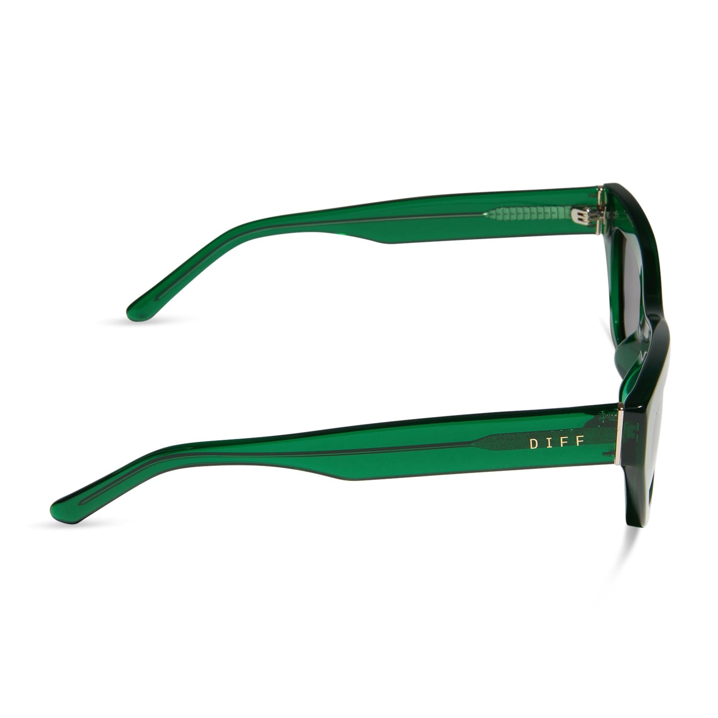 KATARINA - PALM GREEN CRYSTAL + GREY SUNGLASSES