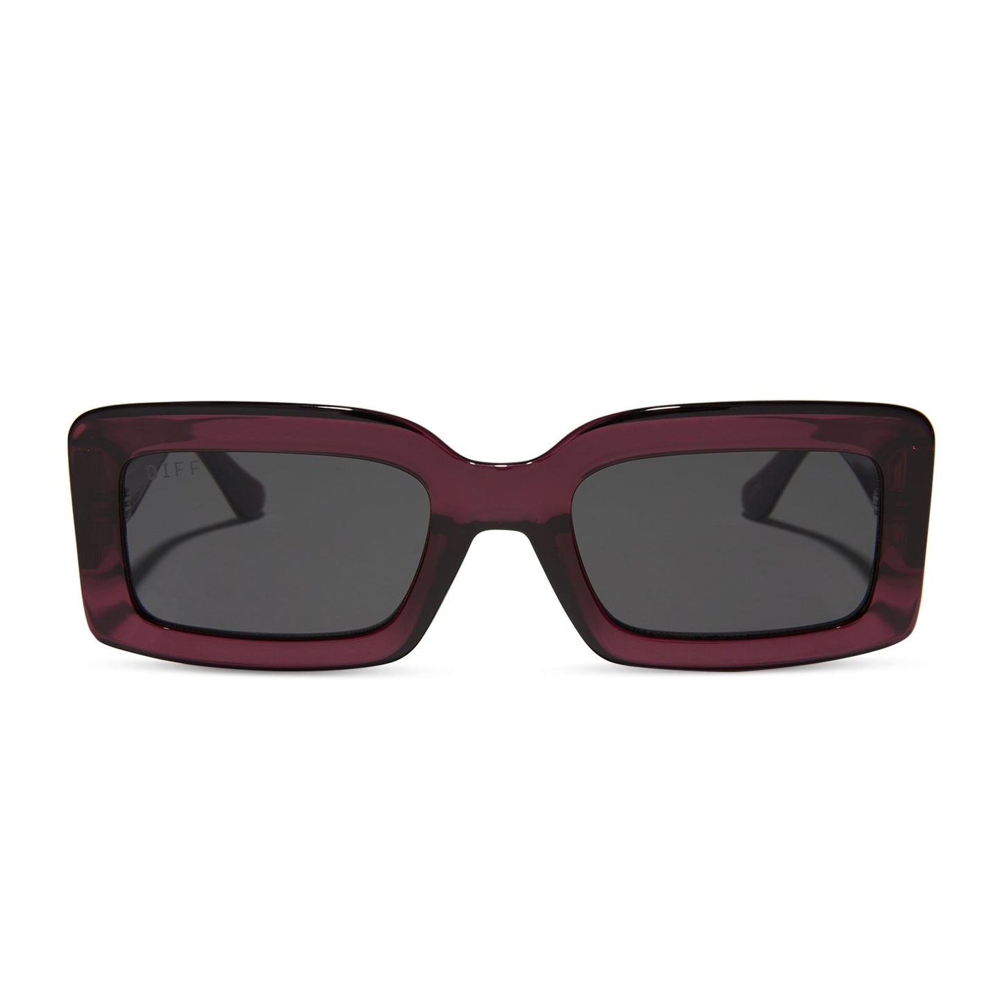 KATIE - BURGUNDY CRYSTAL + GREY SUNGLASSES