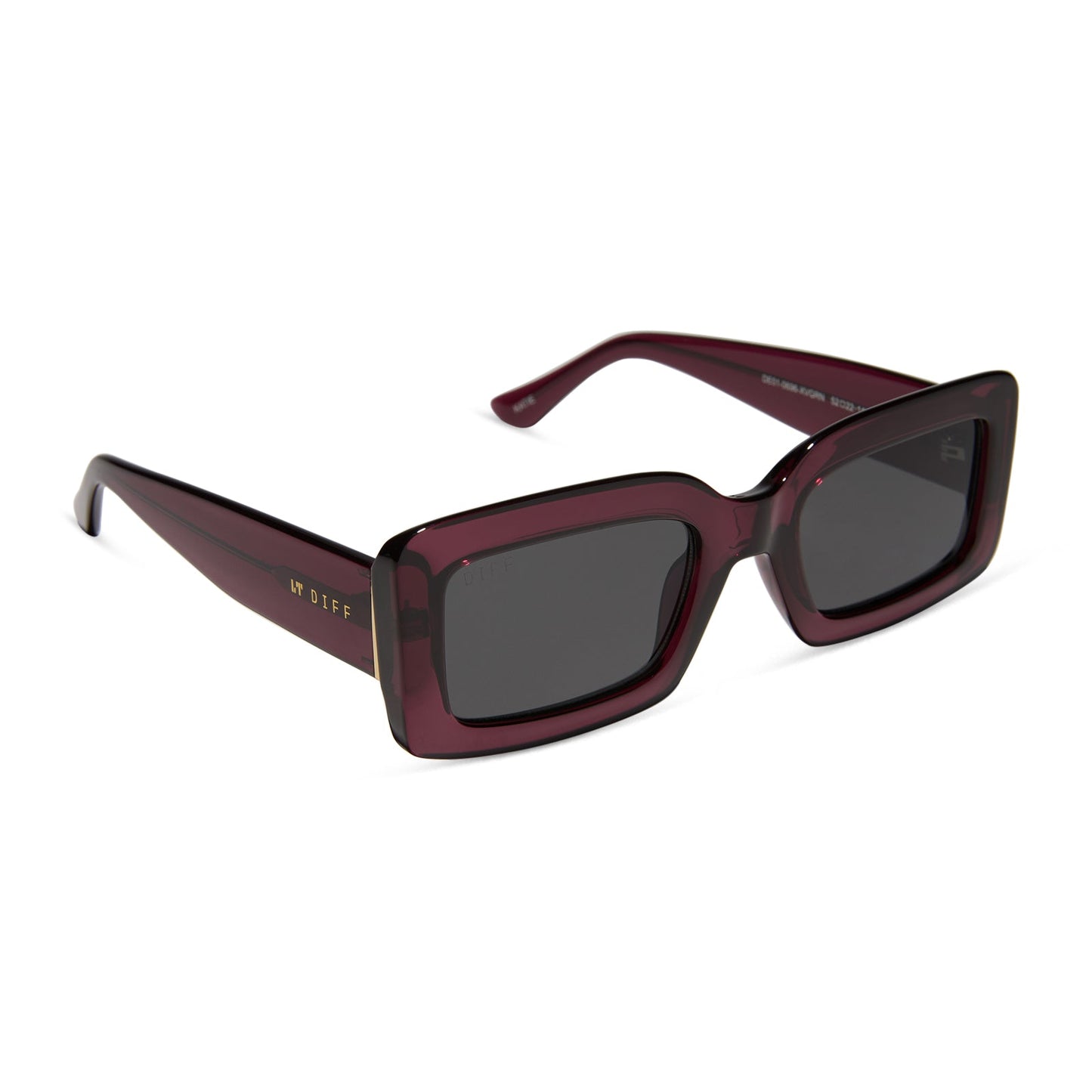 KATIE - BURGUNDY CRYSTAL + GREY SUNGLASSES