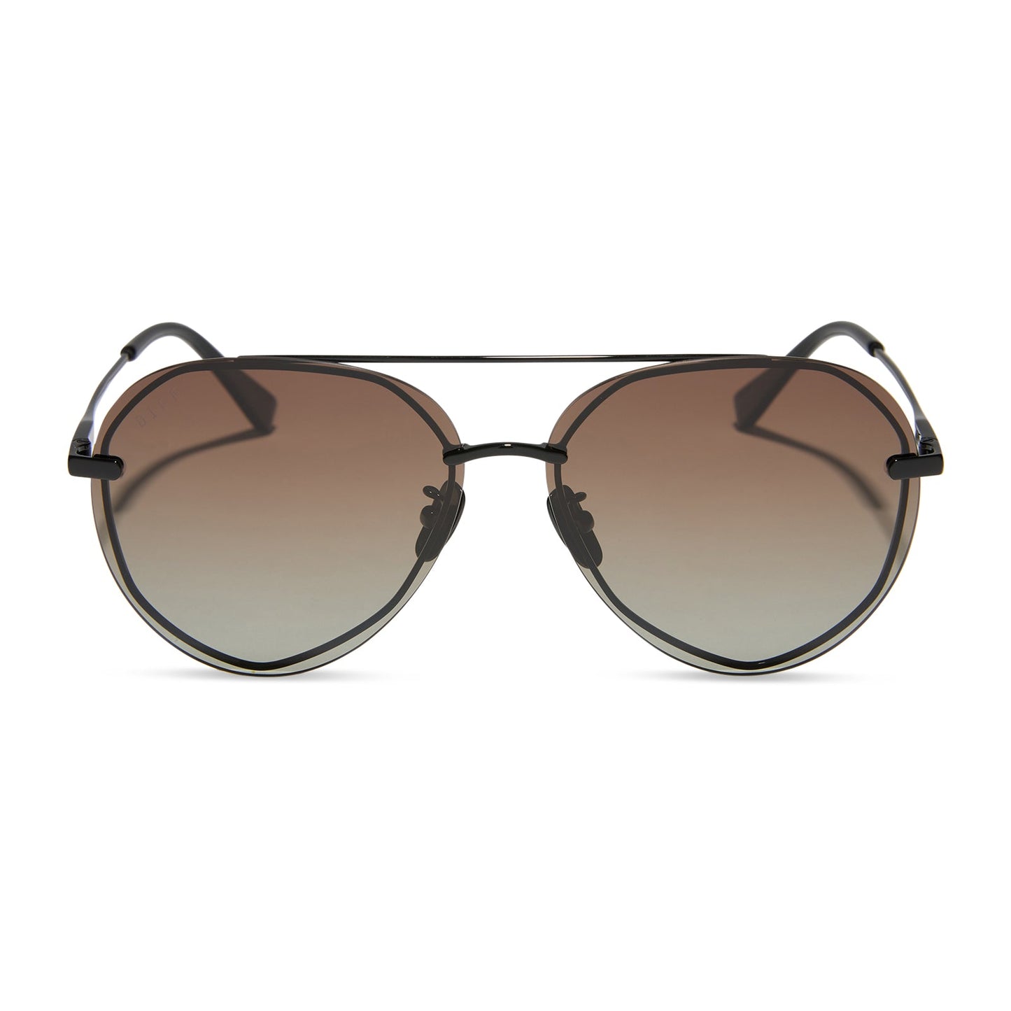 LENOX - BLACK + BLACK TEMPLE TIPS + BROWN GRADIENT + POLARIZED SUNGLASSES