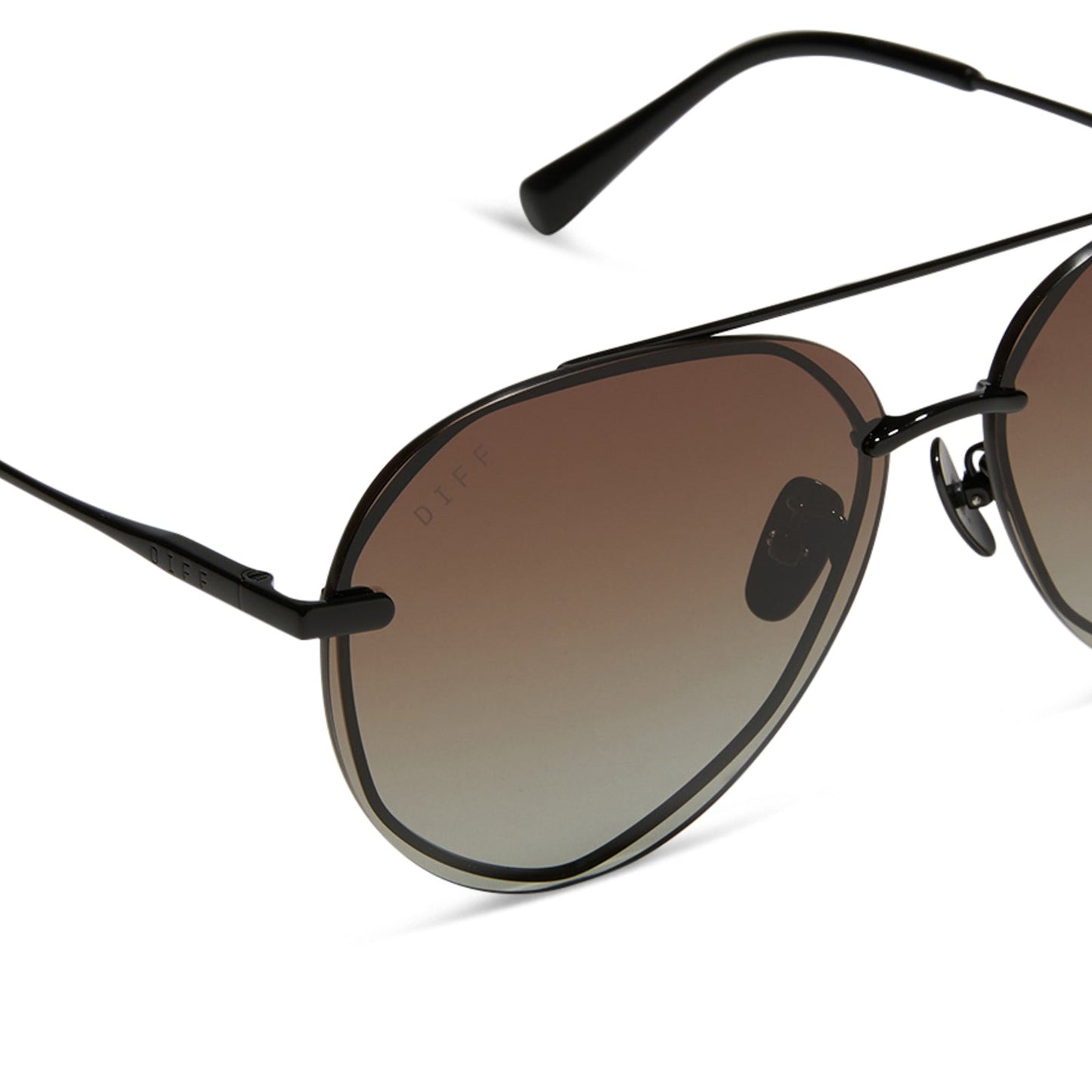 LENOX - BLACK + BLACK TEMPLE TIPS + BROWN GRADIENT + POLARIZED SUNGLASSES