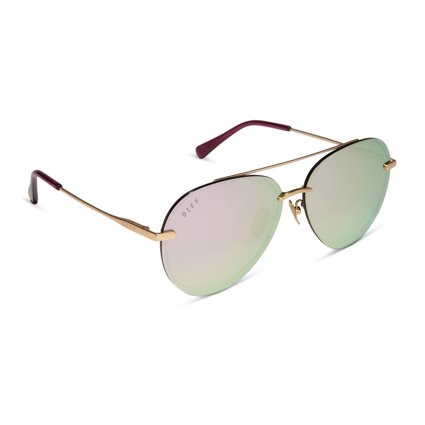 LENOX - BRUSHED GOLD + CHERRY BLOSSOM MIRROR SUNGLASSES