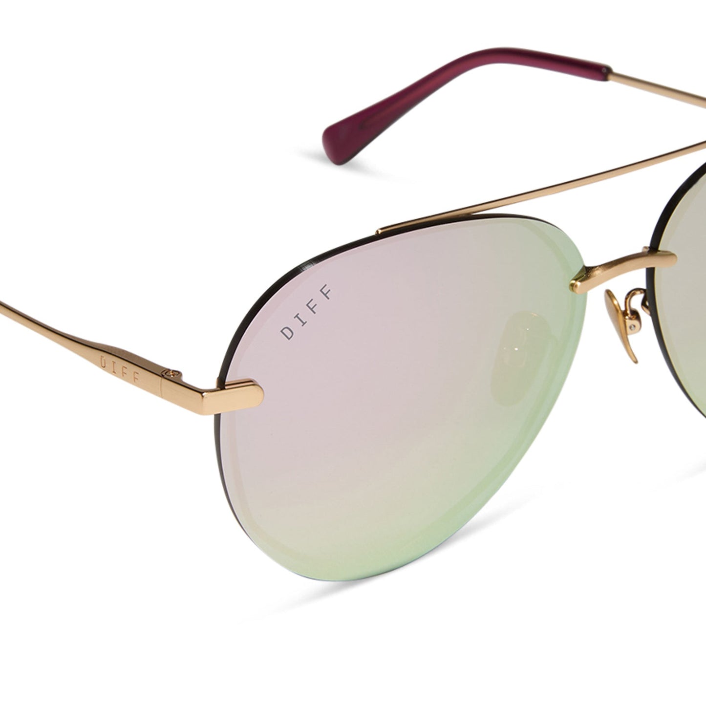 LENOX - BRUSHED GOLD + CHERRY BLOSSOM MIRROR SUNGLASSES