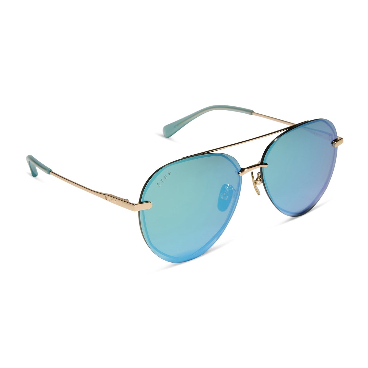 LENOX - GOLD + AQUATIC AWE MIRROR SUNGLASSES