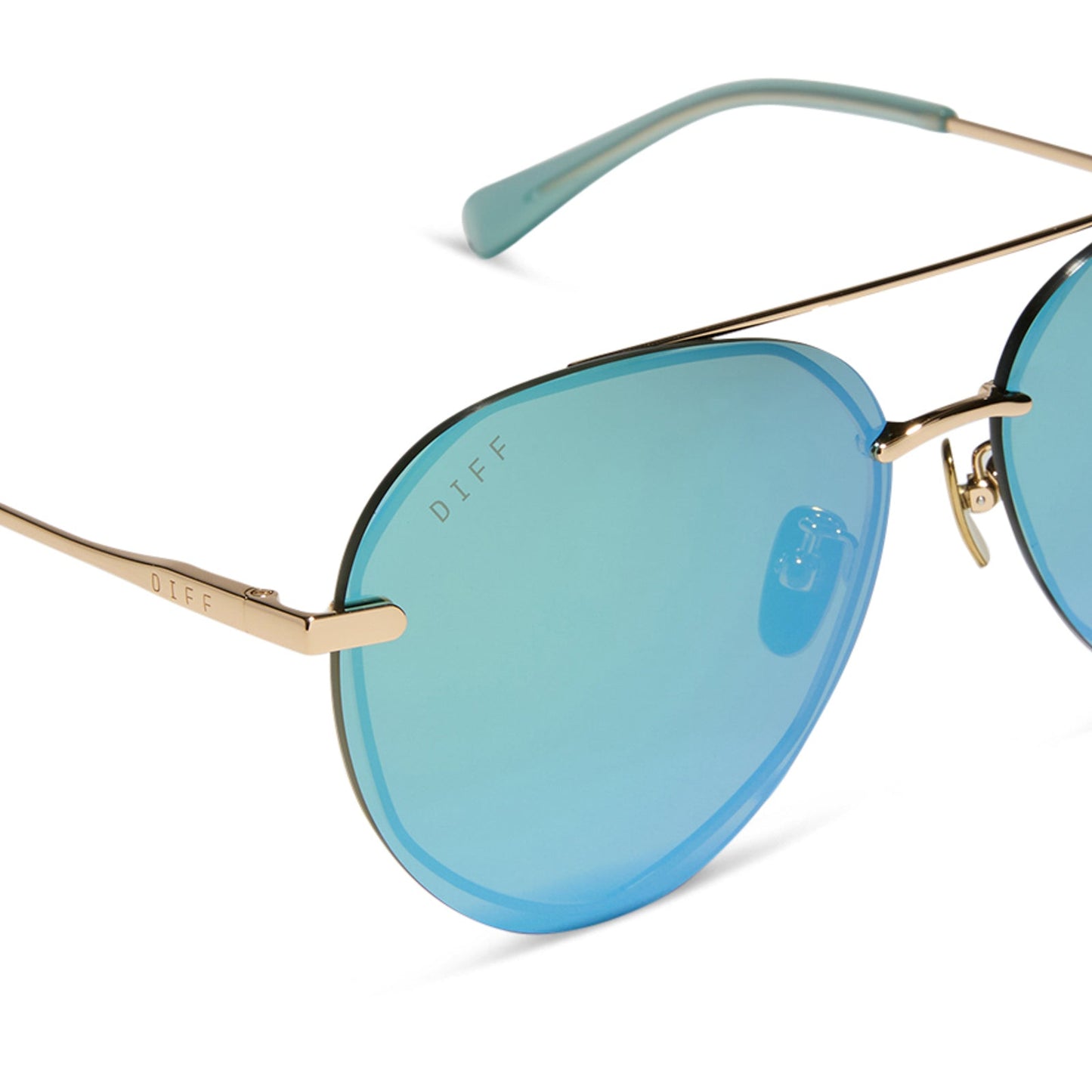 LENOX - GOLD + AQUATIC AWE MIRROR SUNGLASSES