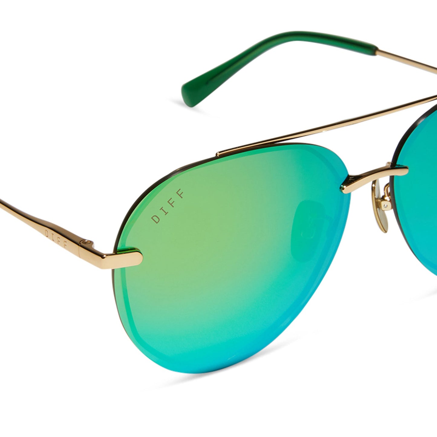 LENOX - GOLD + GREEN MIRROR SUNGLASSES