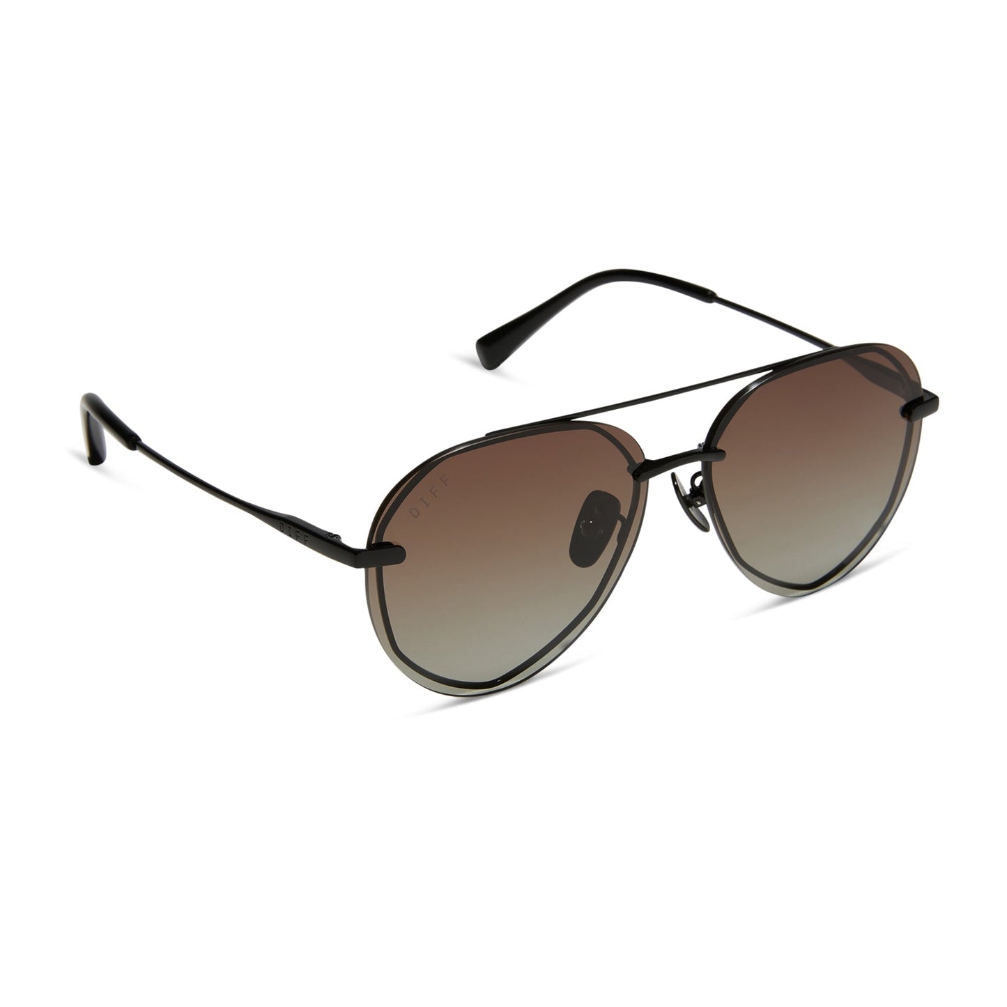 LENOX XS - BLACK + BLACK TEMPLE TIPS + BROWN GRADIENT + POLARIZED SUNGLASSES