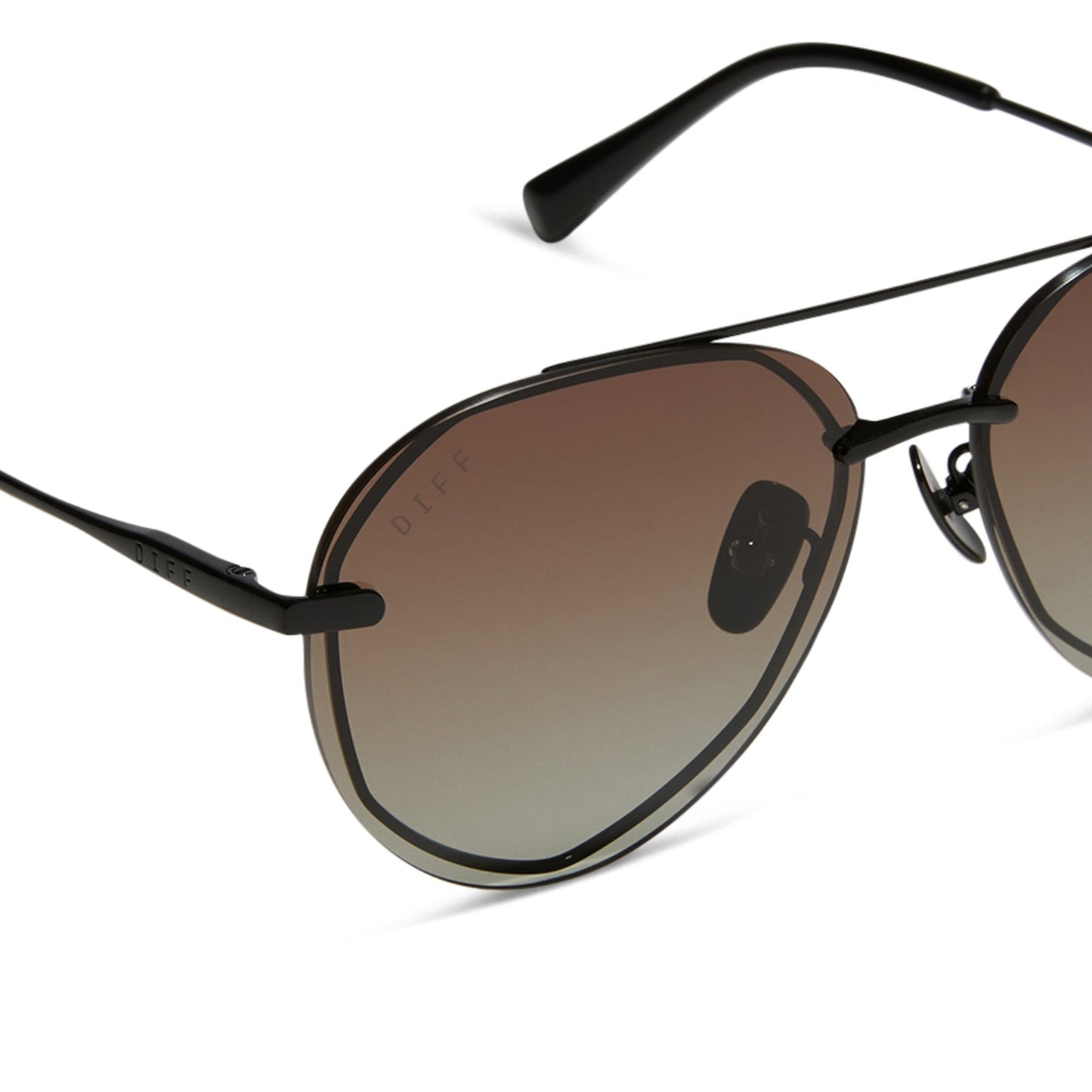 LENOX XS - BLACK + BLACK TEMPLE TIPS + BROWN GRADIENT + POLARIZED SUNGLASSES