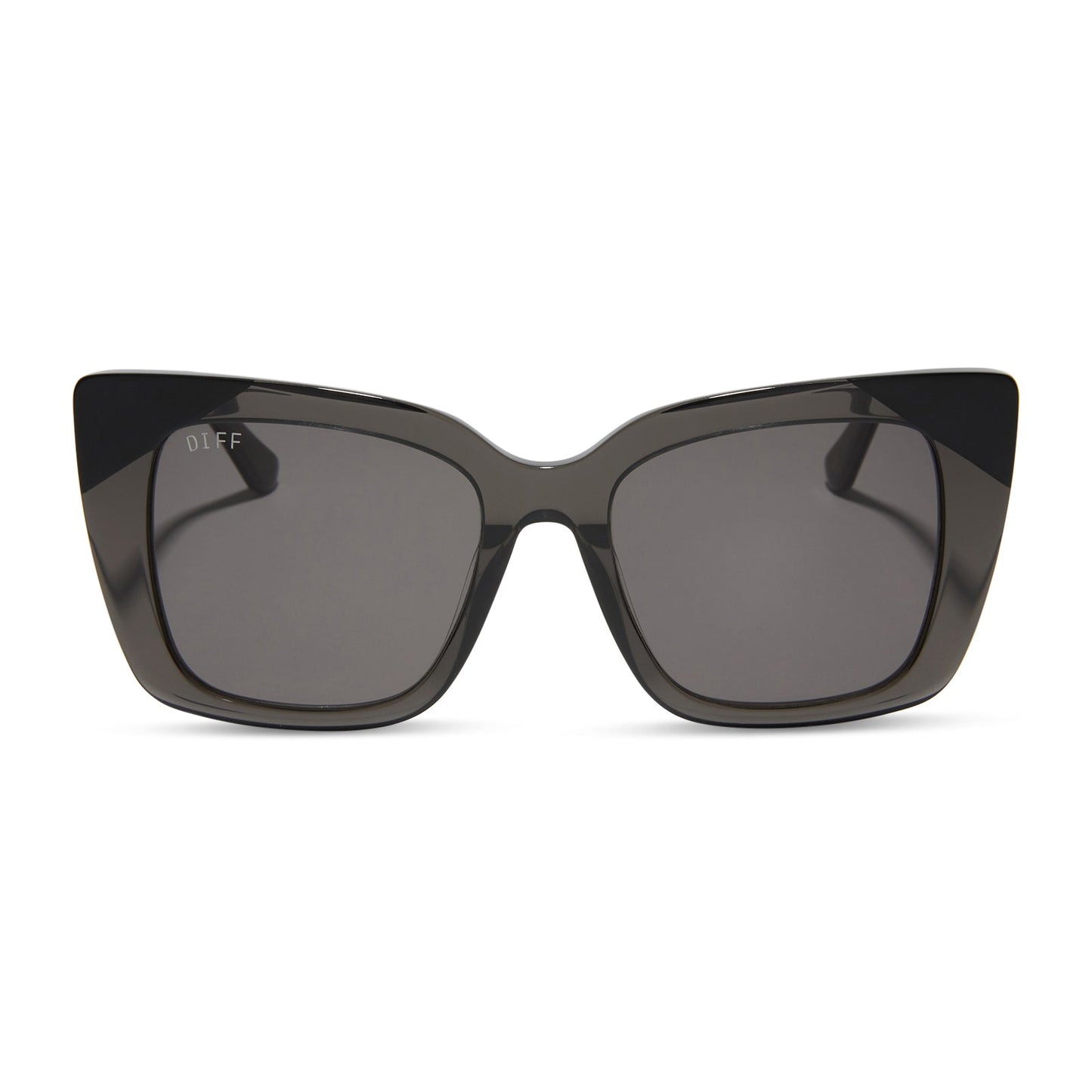 LIZZY - SMOKE CRYSTAL WITH MATTE BLACK + GREY SUNGLASSES