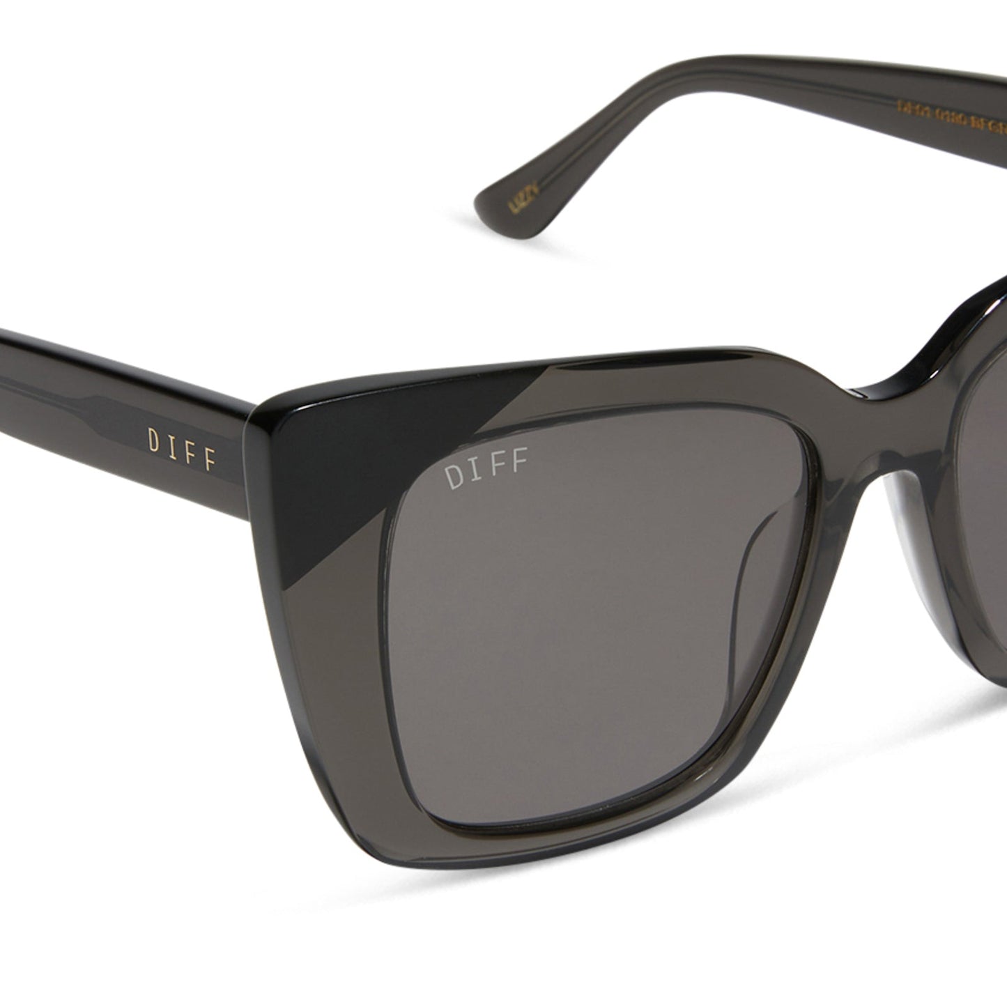 LIZZY - SMOKE CRYSTAL WITH MATTE BLACK + GREY SUNGLASSES