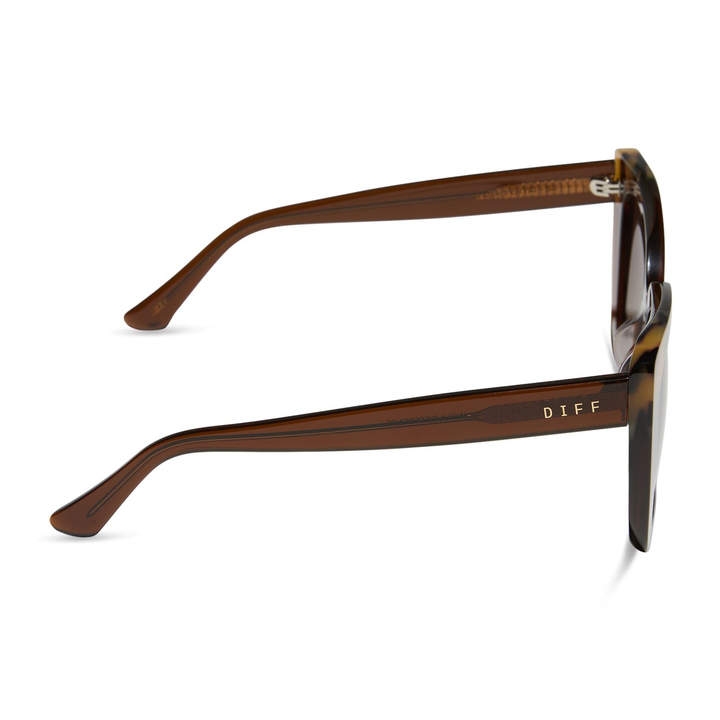 LIZZY - WHISKEY CRYSTAL W BROWN KOMBU TIPS + BROWN GRADIENT + POLARIZED SUNGLASSES