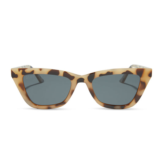 MADI NELSON - THE NOAH + CREAM TORTOISE + GREY + POLARIZED SUNGLASSES