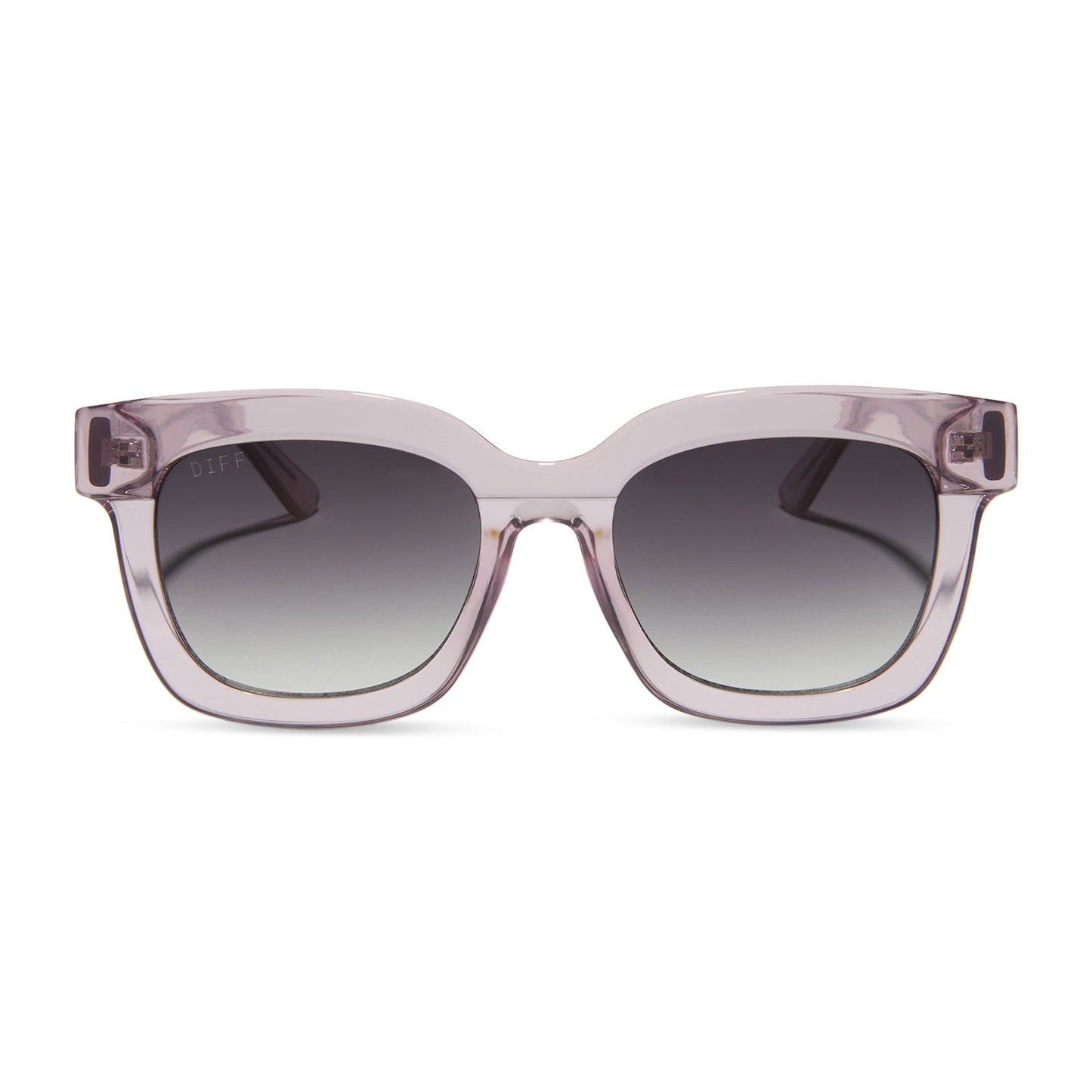 MAKAY - LIGHT PINK CRYSTAL + GREY GRADIENT SUNGLASSES