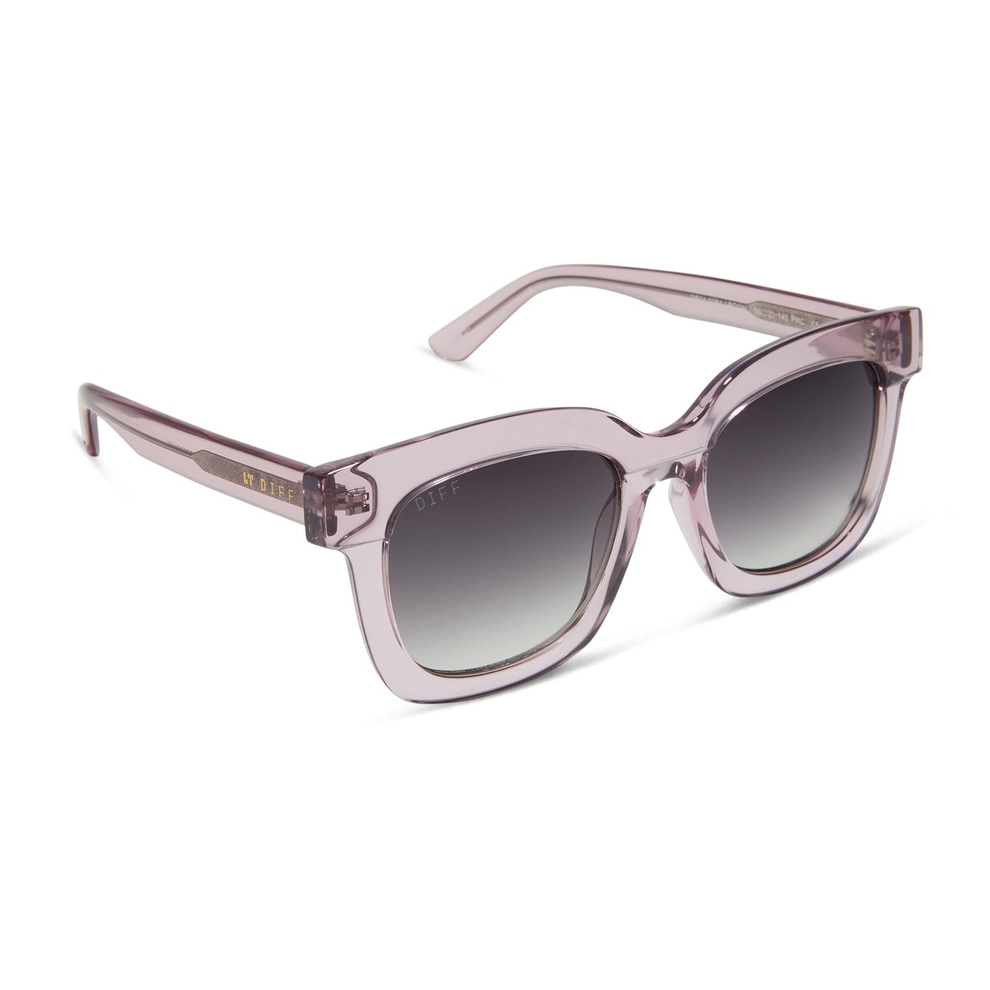 MAKAY - LIGHT PINK CRYSTAL + GREY GRADIENT SUNGLASSES