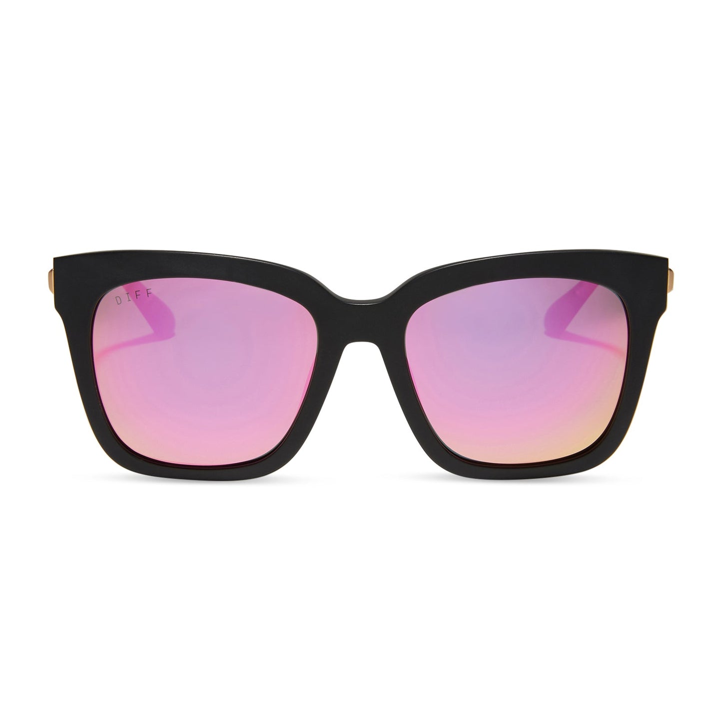 BELLA - MATTE BLACK + PINK MIRROR + POLARIZED SUNGLASSES