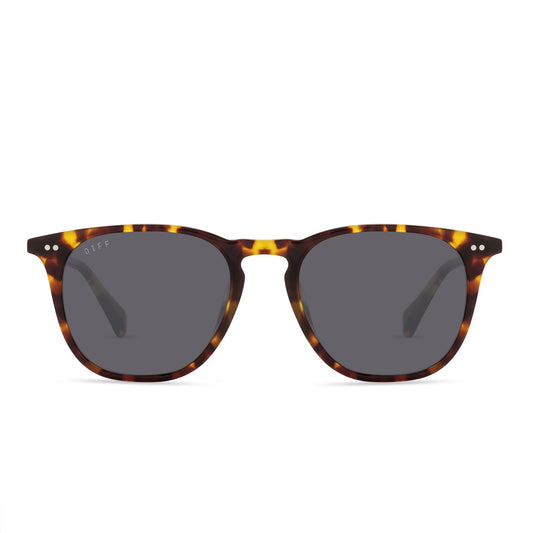 MAXWELL XL - AMBER TORTOISE + GREY POLARIZED SUNGLASSES