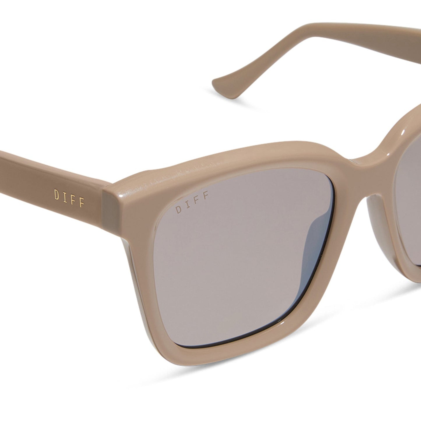 MEREDITH - ALMOND + SILVER FLASH + POLARIZED SUNGLASSES