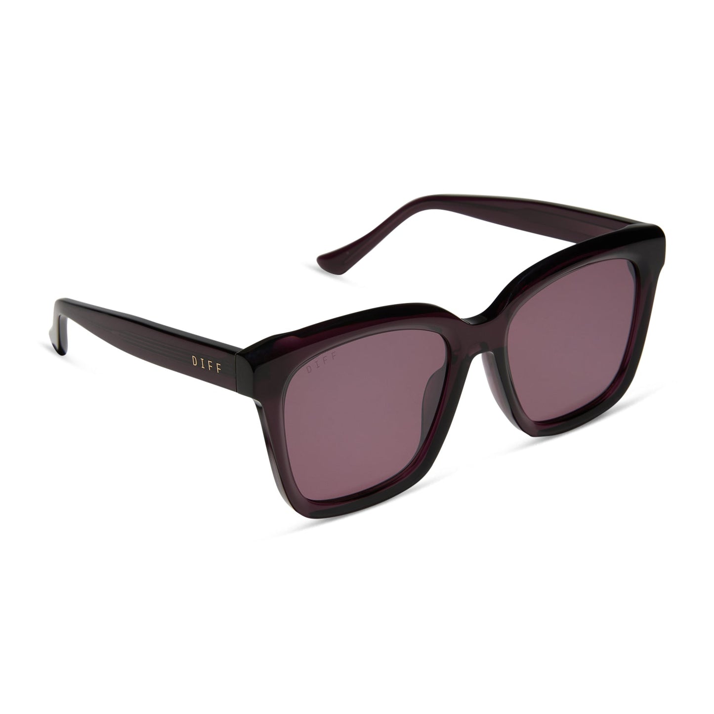 MEREDITH - AUBERGINE + AUBERGINE + SILVER FLASH SUNGLASSES