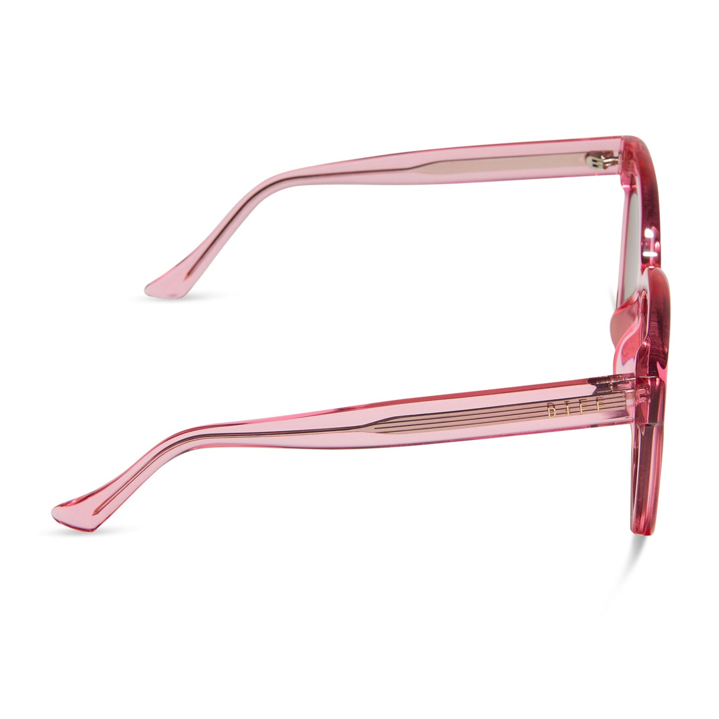 MEREDITH - CANDY PINK CRYSTAL + BROWN GRADIENT SUNGLASSES