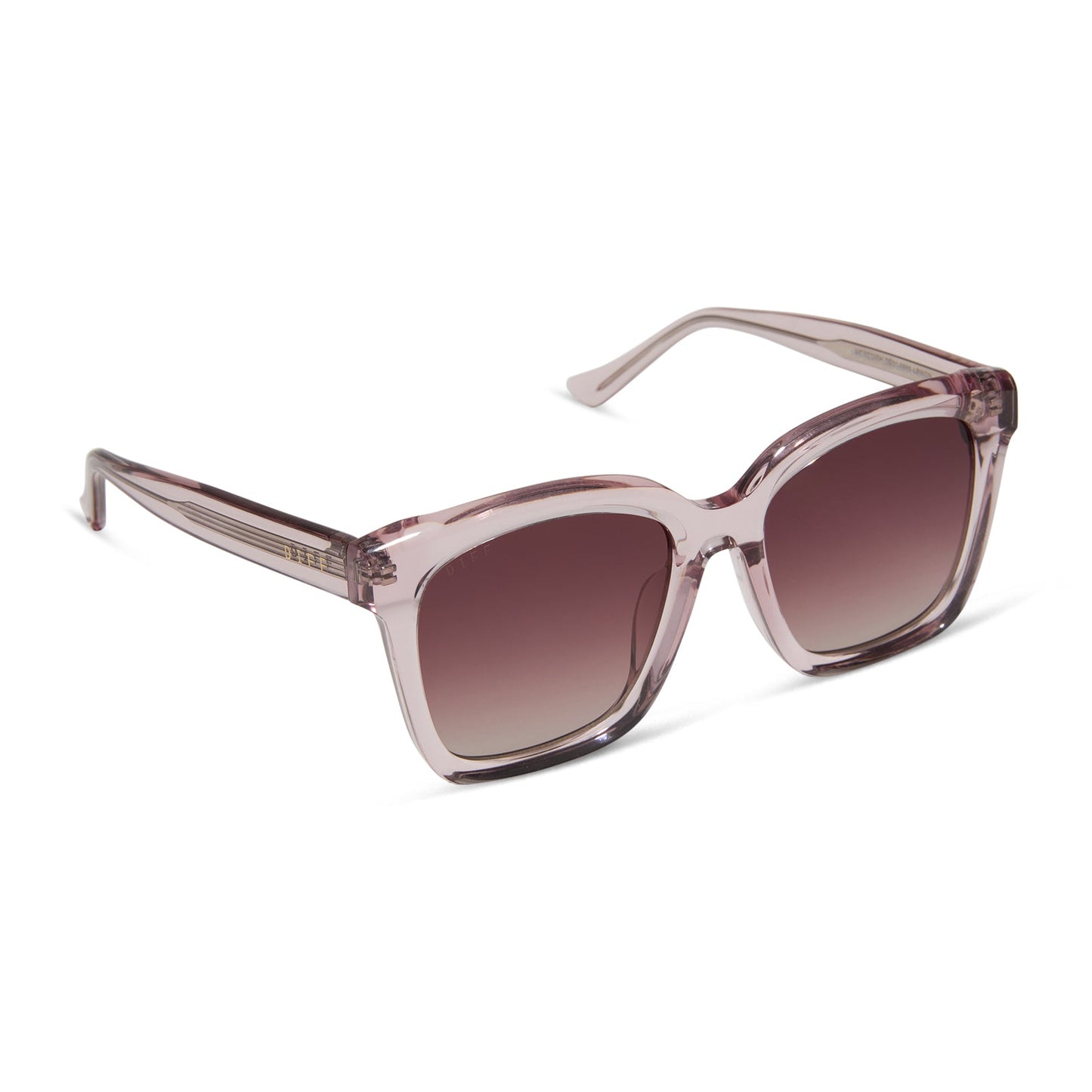 MEREDITH - LIGHT PINK CRYSTAL + WINE GRADIENT SUNGLASSES