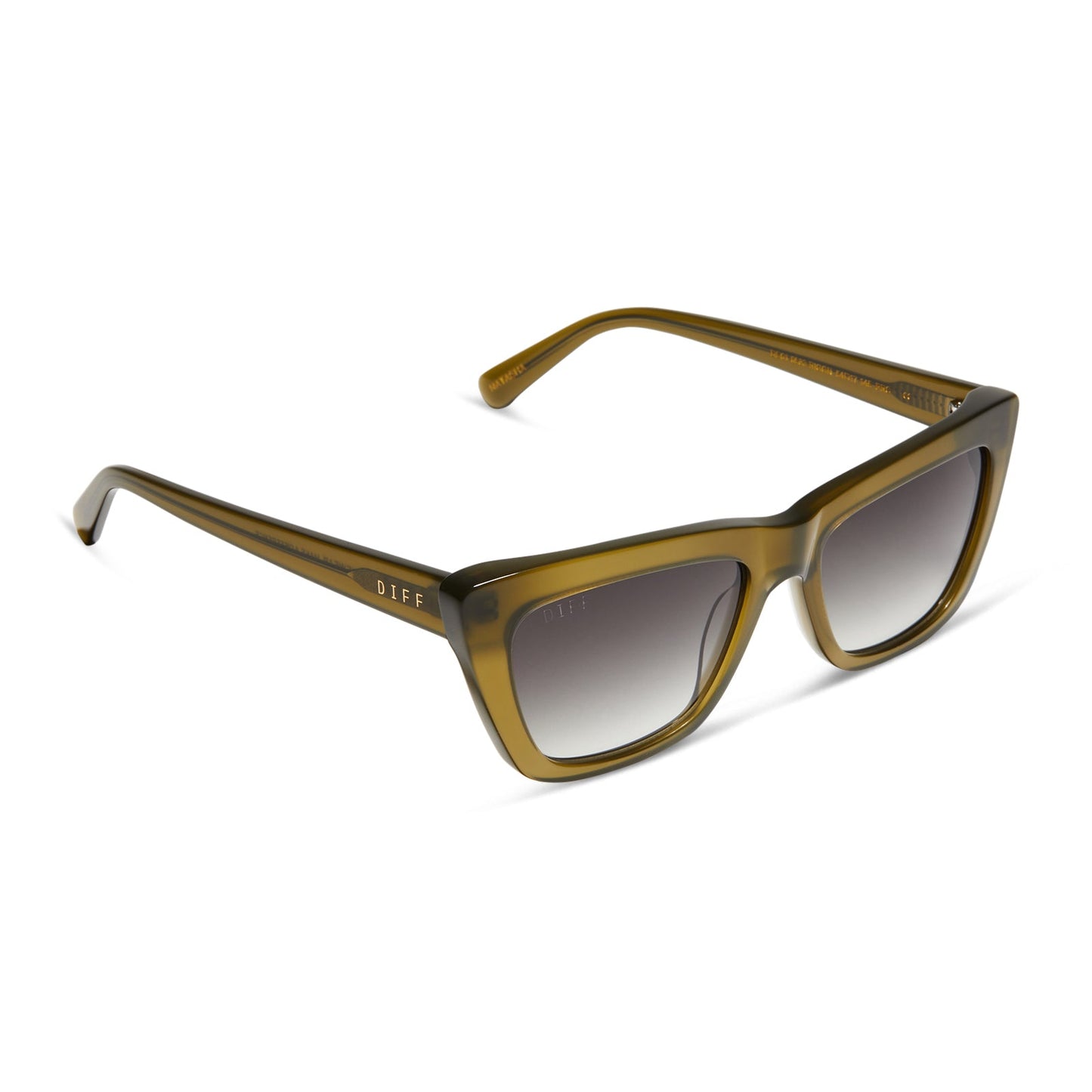 NATASHA - RICH OLIVE + GREY GRADIENT SUNGLASSES