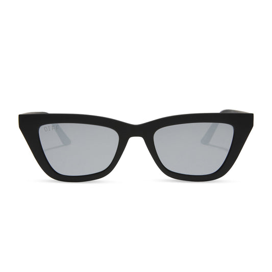 NOELLE - MATTE BLACK + GREY SUNGLASSES