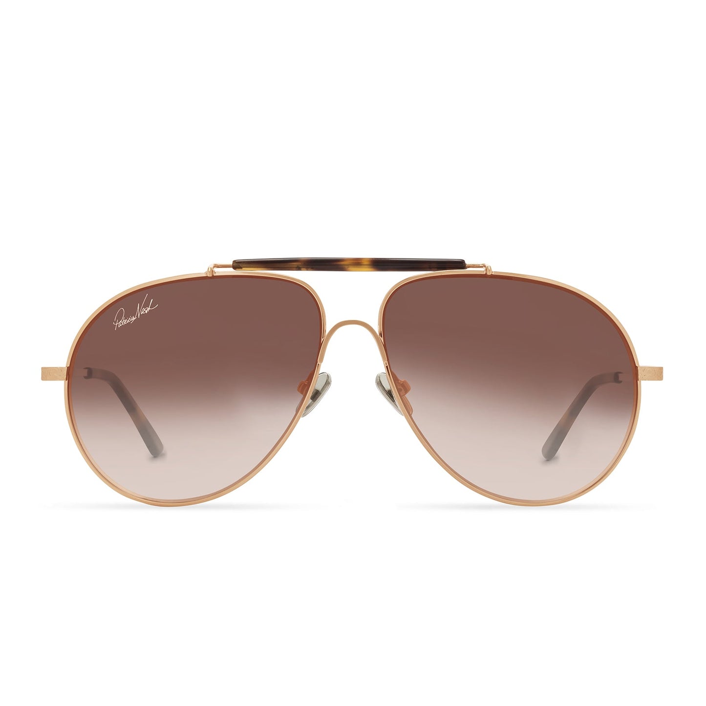 PATRICIA NASH - GLORIA + BRUSHED GOLD + BROWN GRADIENT SUNGLASSES