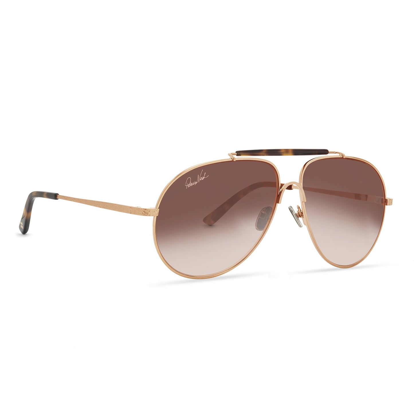 PATRICIA NASH - GLORIA + BRUSHED GOLD + BROWN GRADIENT SUNGLASSES