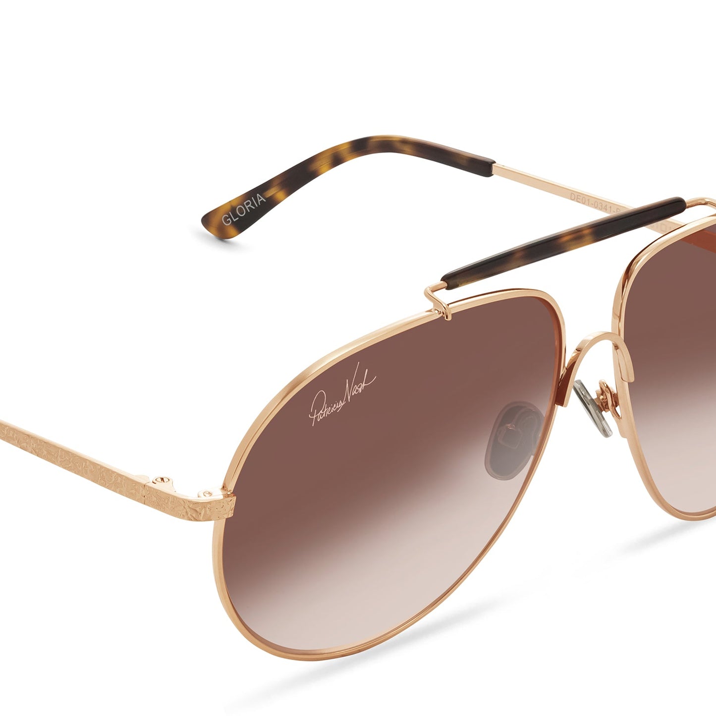 PATRICIA NASH - GLORIA + BRUSHED GOLD + BROWN GRADIENT SUNGLASSES