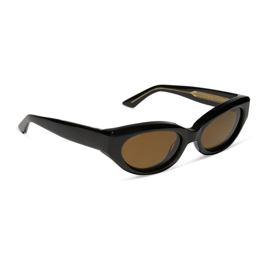 PETRA - BLACK + BROWN + POLARIZED SUNGLASSES